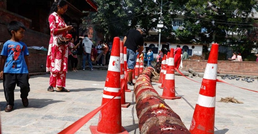 इन्द्रजात्राको तयारी, वसन्तपुरमा